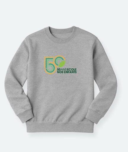 50ans - Sweat Gris Chiné Adultes