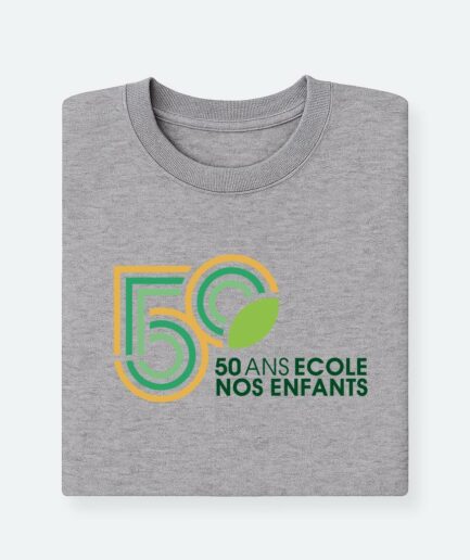50ans - Sweat Gris Chiné Adultes