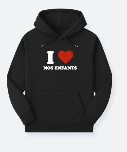 I LOVE- Hoodie Noir Adultes