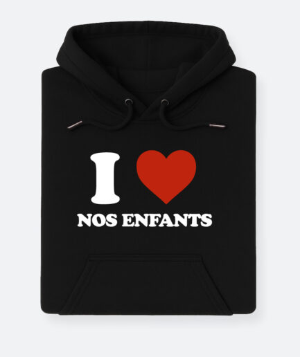 I LOVE- Hoodie Noir Adultes