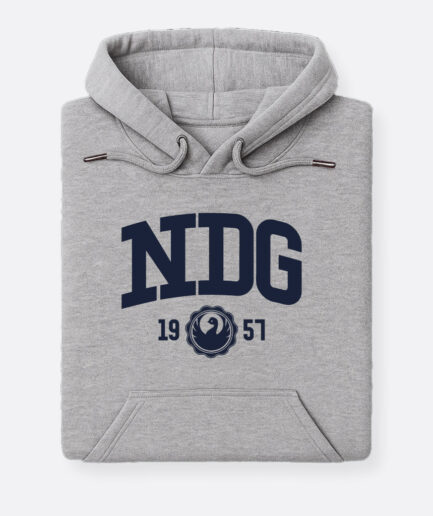 NDG - Logo - Hoodie Gris Chiné Adultes