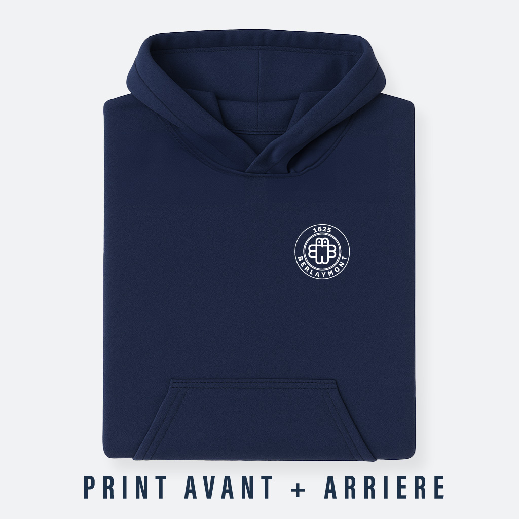 Berlaymont-logo-ecole-small-front-hoodie-kids-navy-Front-+-texte-2