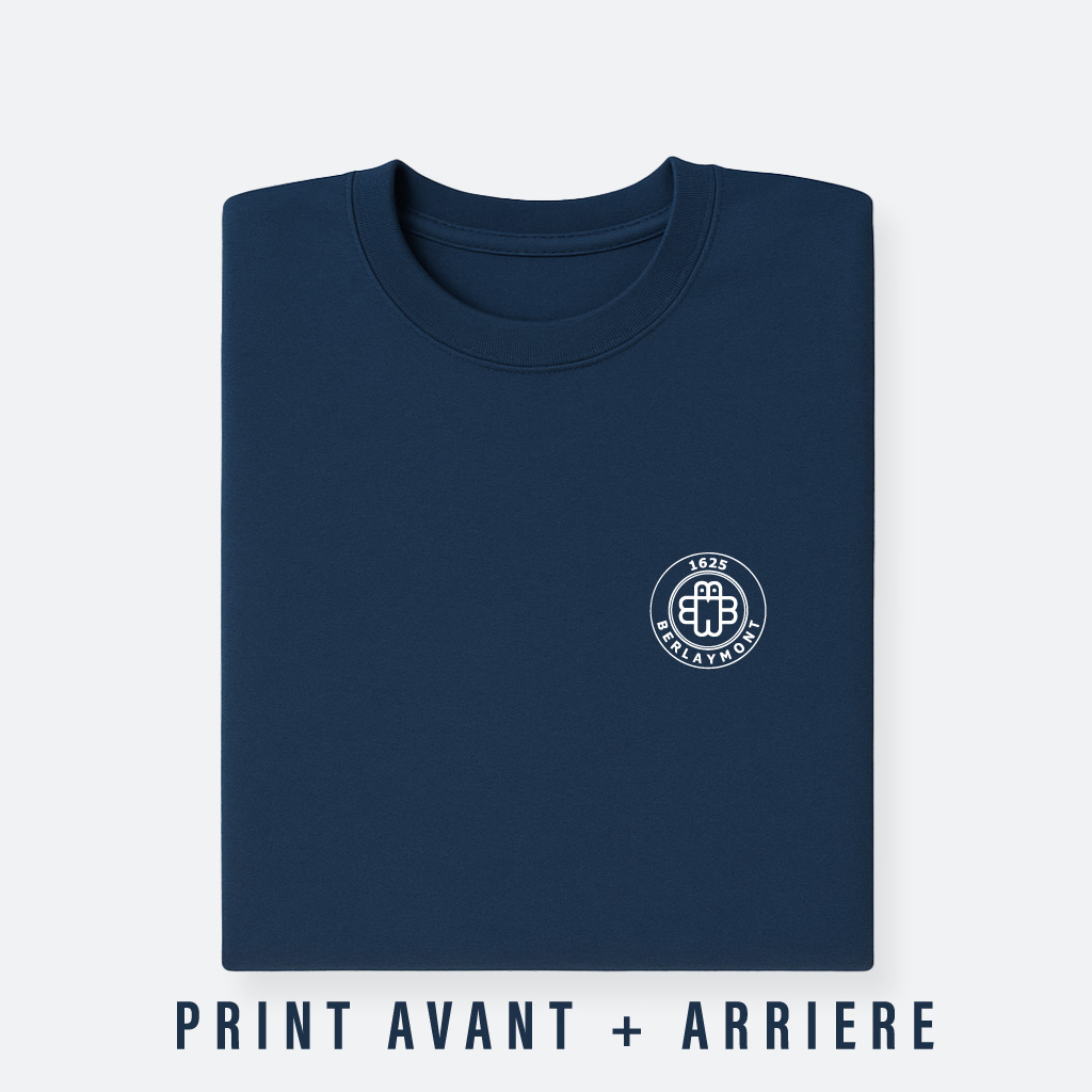 Berlaymont-logo-ecole-small-front-sweat-navy-Front-+-texte-2